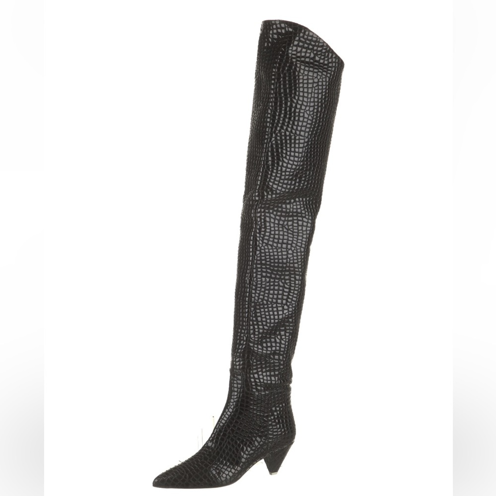 NWOT Attico Asia Over the Knee Black Leather Boots